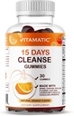 Vitamatic 15 Day Cleanse Gummies, Senna, Cascara, Psyllium, Vlaszaad, Aloë Vera, Licorice, MCT, Probiotic