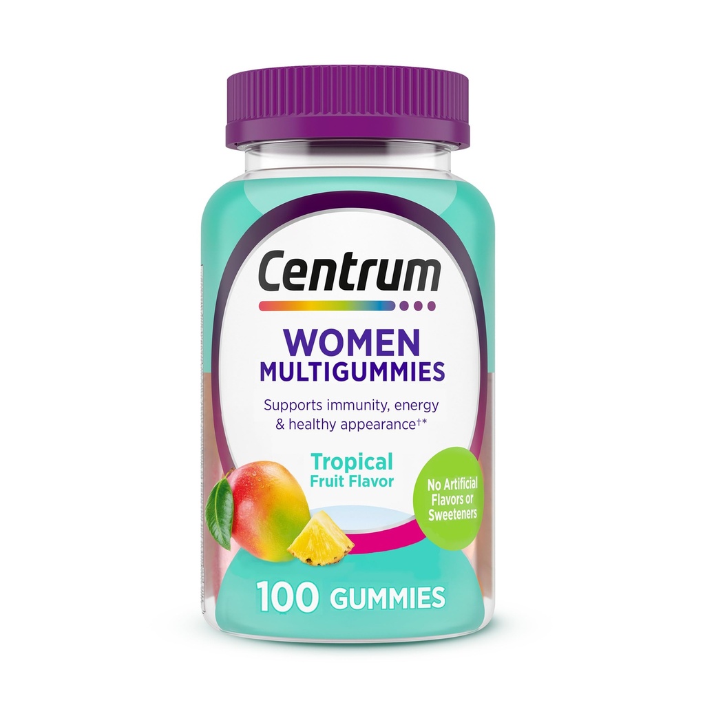 Centrum Vrouwen Multivitamine Gummies, Immune, Energie, Gezonde Uiterlijk Ondersteuning, 100 Tellen, 50 Dagen Levering
