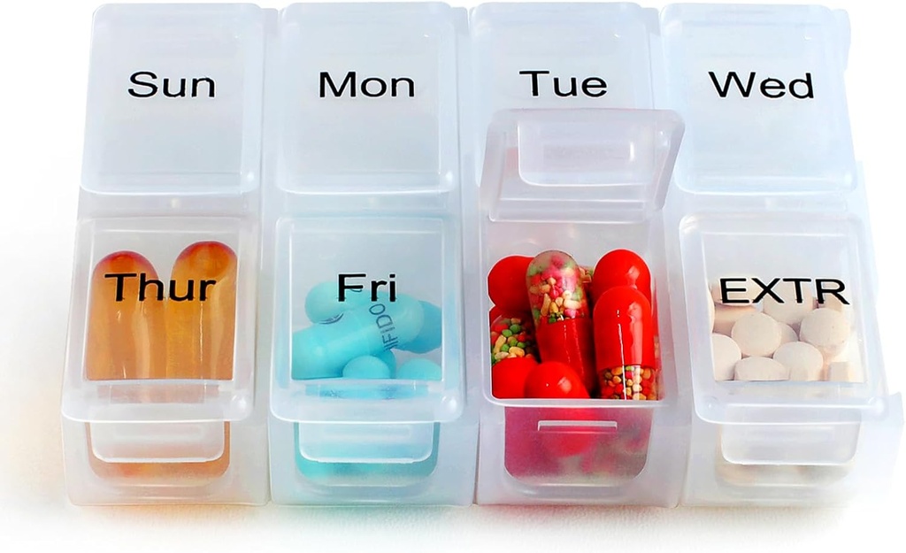 Weekly Travel pil Organizer Case voor Portemonnee met verwijderbare 7 Day Box, Modieuze pil Container voor Geneeskunde, Vitamine, Supplement