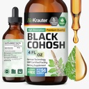 BIO KRAUTER Black Cohosh Tinctuur - Vegan Black Cohosh Supplementen Vrouwen Ondersteuning - Alcohol en Suiker Gratis - 4 Fl.Oz.