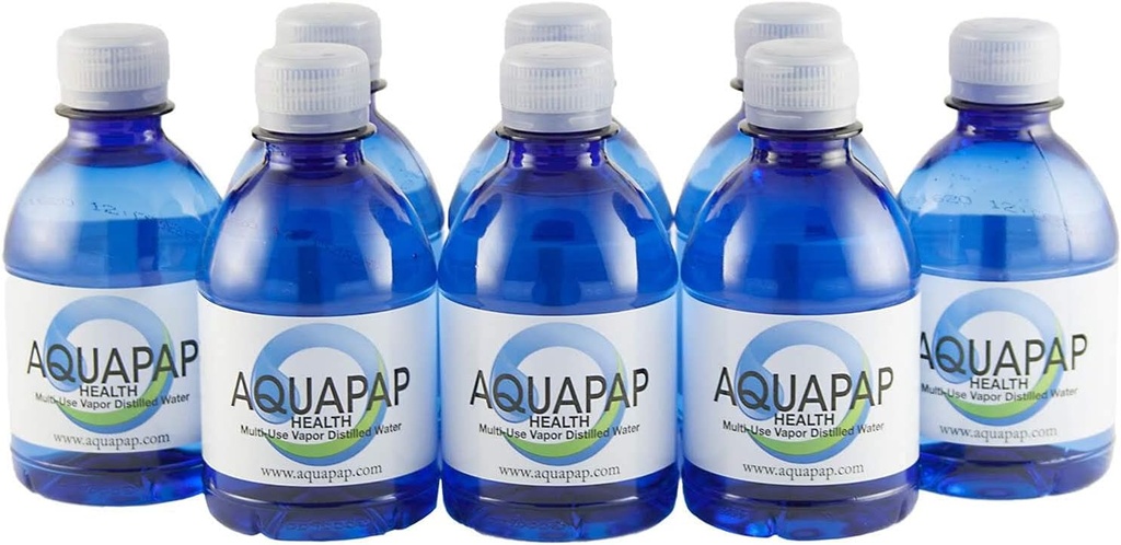 AQUAPAP Health Neti Pot Neus Irrigatie Vapor Gedistilleerd water 8 Pack of 8oz Single Serve Bottles (Alleen water bevat geen neti Pot)