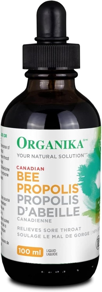 Organika Bee Propolis Liquid - 100ml 3.38oz - Natuurlijke Immune Support, Sore Throat Relief, Antioxidant, Alcoholvrije
