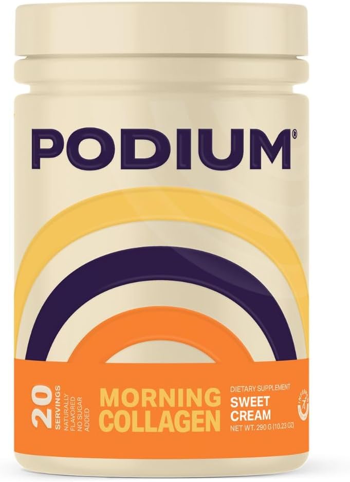 Podium Nutrition, Morning Collagen, Sweet Cream, 20 Servings, Collagen Protein, Gluten Free, Soy Free