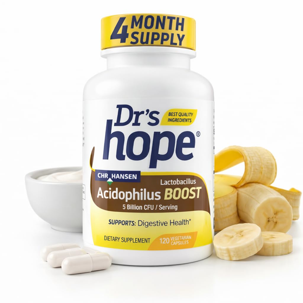 Lactobacillus Acidophilus Boost 5B CFU - Probiotica voor spijsverteringsgezondheid - Ondersteunt spijsverterings-, immuunfunctie en algemene Gut Health - 120 Veggie Capsules, Made in The USA