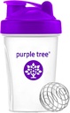 Paarse boom Proteïne Shake Bottle, Leak Proof Mixer Cup met Roestvrij stalen Blend Ball 