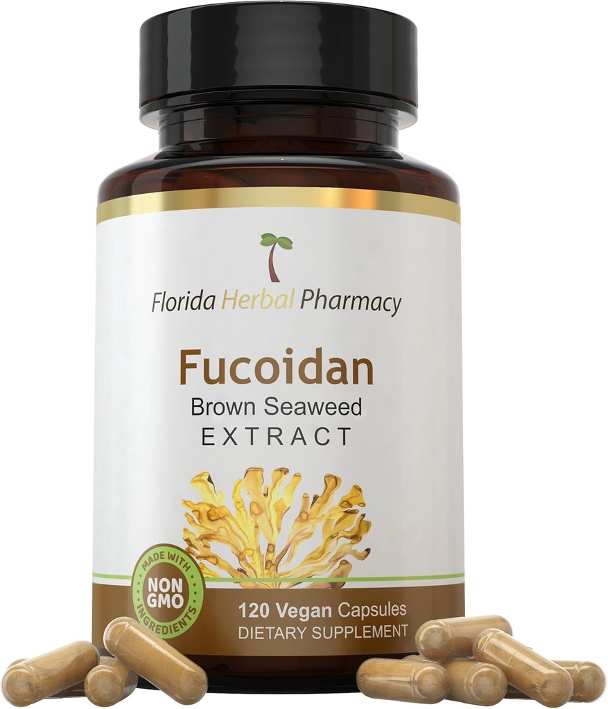 Florida Herbal Pharmacy, Fucoidan Supplement Capsules (120 Capsules) 50 mg per Capsule, 100 mg Serving