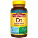 Nature Made Vitamin D3 10000 IE (250 mcg) Maximale sterkte, vitamine D supplement voor bot- en immuungezondheidsondersteuning, 60 Softgels, 60 dagen levering