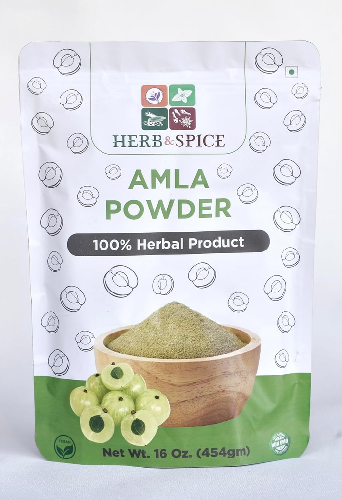 Organische Amla Poeder, Lab getest, voor zware metalen, Vegan & Glutenvrij, Indian Gooseberry Powder, Vitamin C for Immune System,100% Ayurvedic Superfood, Antioxidants, Non-GMO 1 lb (454 Gram)