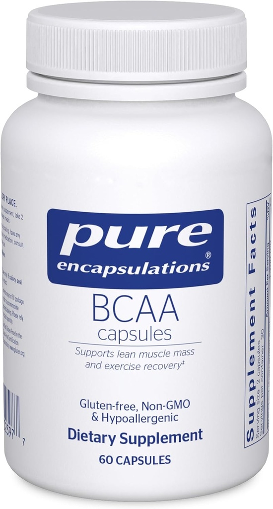 Pure Encapsulations BCAA Capsules Hypoallergeen supplement ter ondersteuning van de spierfunctie tijdens de oefening* 60 capsules