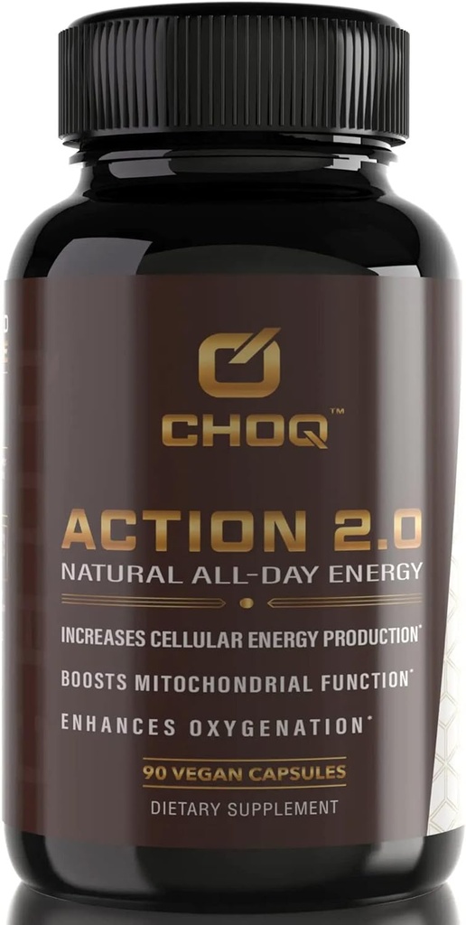 CHOQ-actie 2.0 Ondersteuning van energie en circulatie - Rhodiola Rosea, bietwortel & B12-supplement - Nitrikoxidebooster voor mannen en vrouwen - Focus & Recovery - 90 capsules