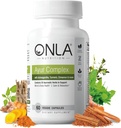 ONLA Vegan Ayurveda Kruidensupplementen (20-in-1 Kruidencapsules) - Kurkumasupplementen met Ashwagandha, kaneel, Triphala, Brahmi - natuurlijke ingrediënten, plantaardige energiesupplementen (60 Cap)