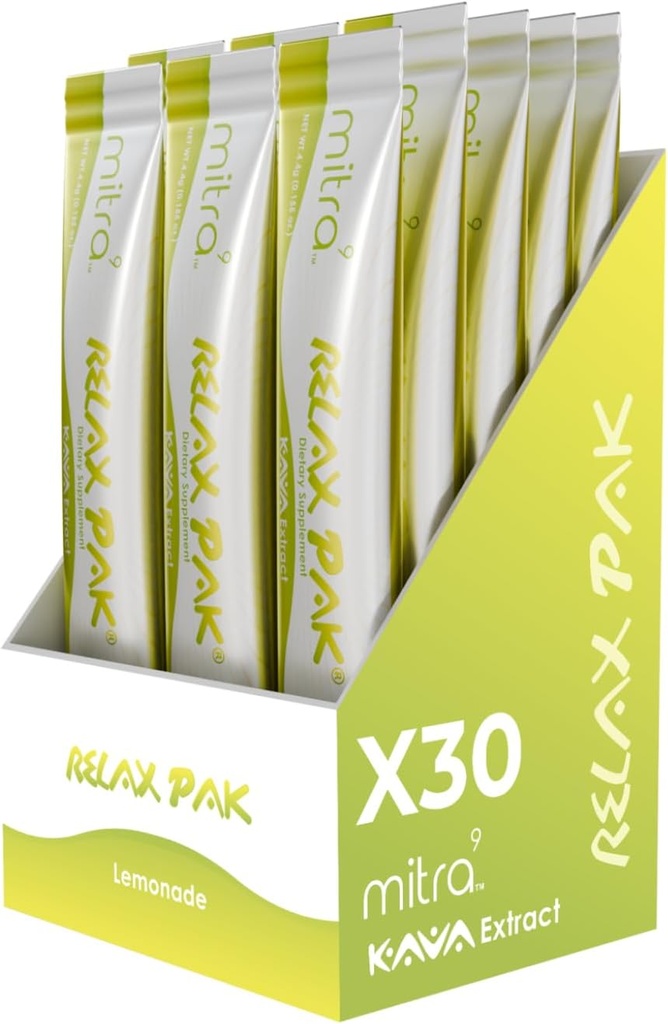 Mitra9 Kava Powder RelaxPak - Lemonade Kava Extract Powder Packets 
