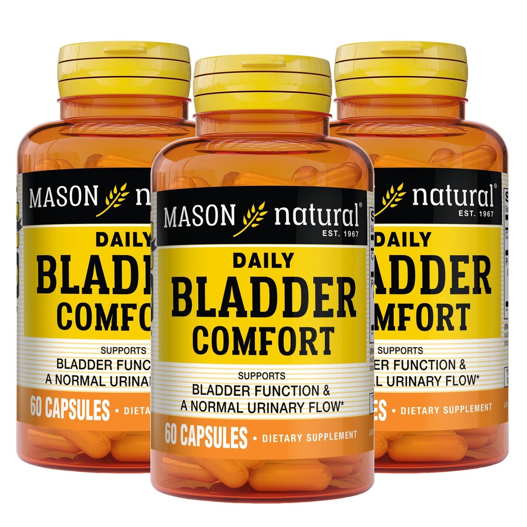 Mason Natural Daily Bladder Comfort, 30,Day Supply, met Calcium, Pompoenzaad, en Soy Germ ondersteuning normale blaasfunctie, 60 capsules (verpakking van 3)