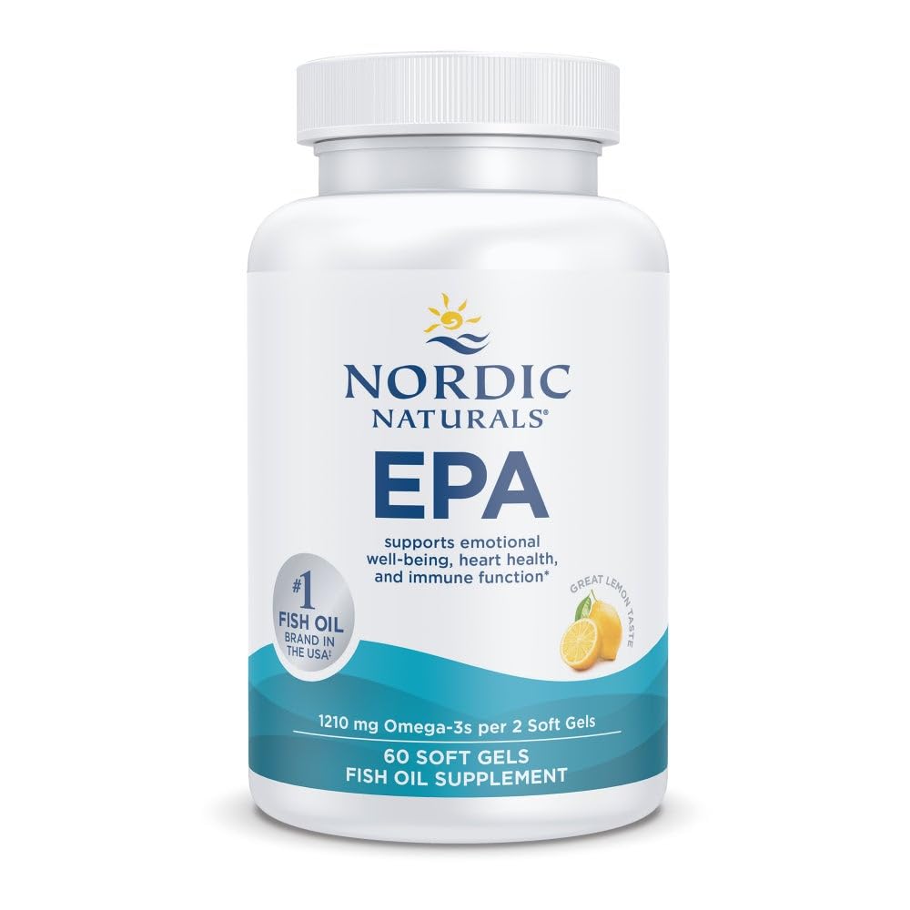 Nordic Naturals EPA Xtra, Citroen - 60 Zachte Gels - 1640 mg Omega-3 - High-Intensity EPA Formula for Positive Mood, Heart Health & Healthy Immunity - Non-GMO - 30 Servings