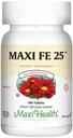Maxi Health Iron Supplement for Women & Men - Gentle Iron 25 mg for The Mtomach - Non Constipating* Pillen - Kosher - Niet GGO - Vegetarisch (100 tabletten)