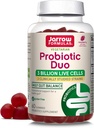 Jarrow Formulas® Probiotic Duo, 3 Billion Live Cells Supplement for Immune Health and Digestive Support, 60 Raspberry Flavor Probiotic Gummies, 30 Day Supply