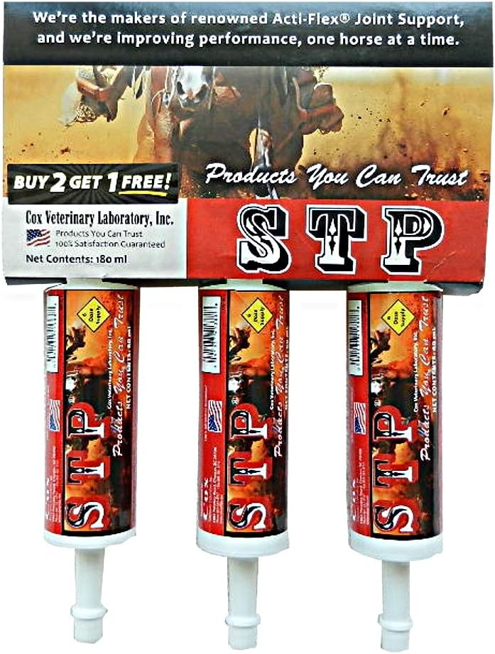 STP Oral Paste for Horses. Helpt tegen pijn en ontsteking. Zeer palatable. Veilig, natuurlijke ingrediënten. Een makkelijke spuit. Drie-pack. 18 dagen voorraad. Gemaakt in Amerika.