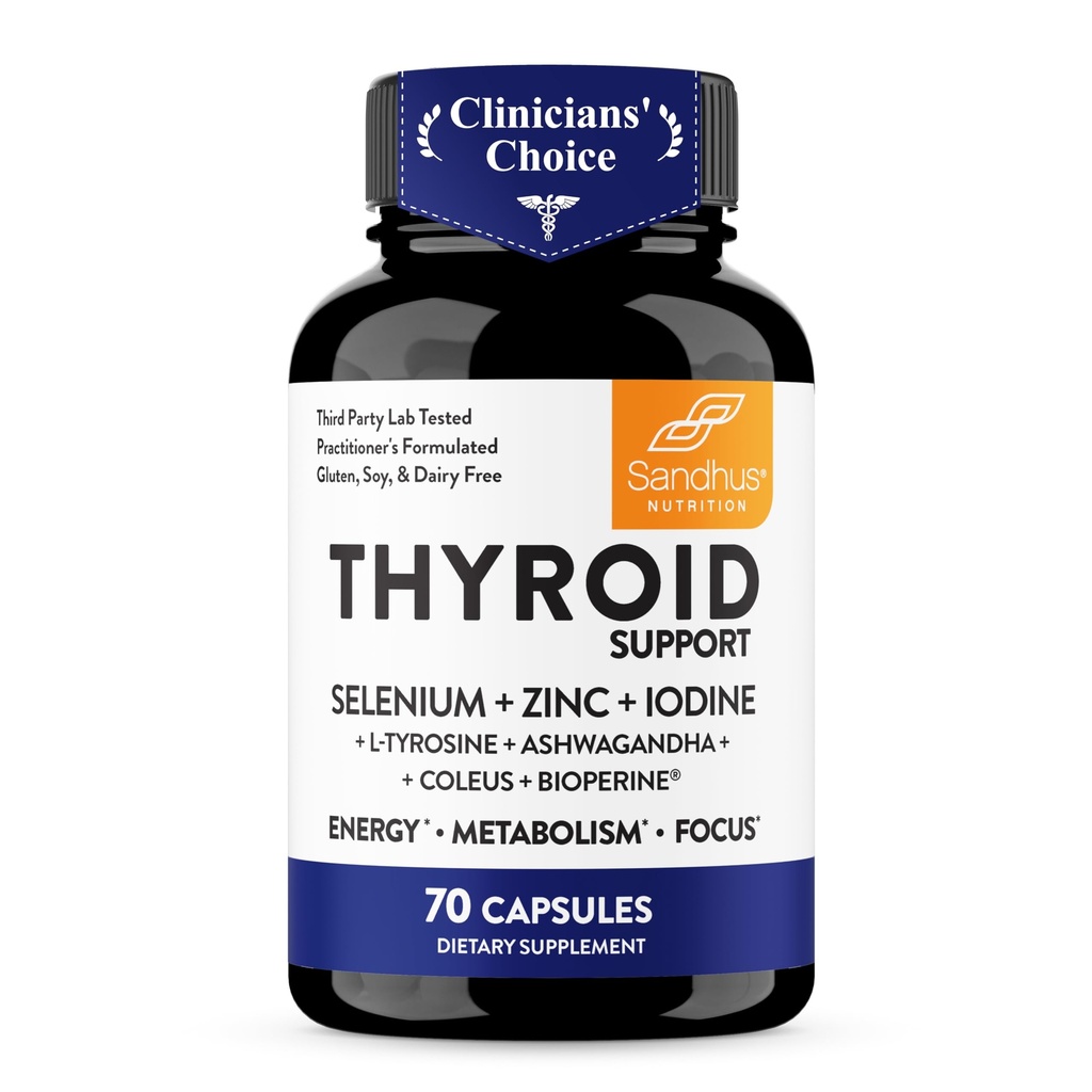 Sandhu's Thyroid Support Complex met Selenium, Zink, Jodium, L Tyrosine, Ashwagandha 