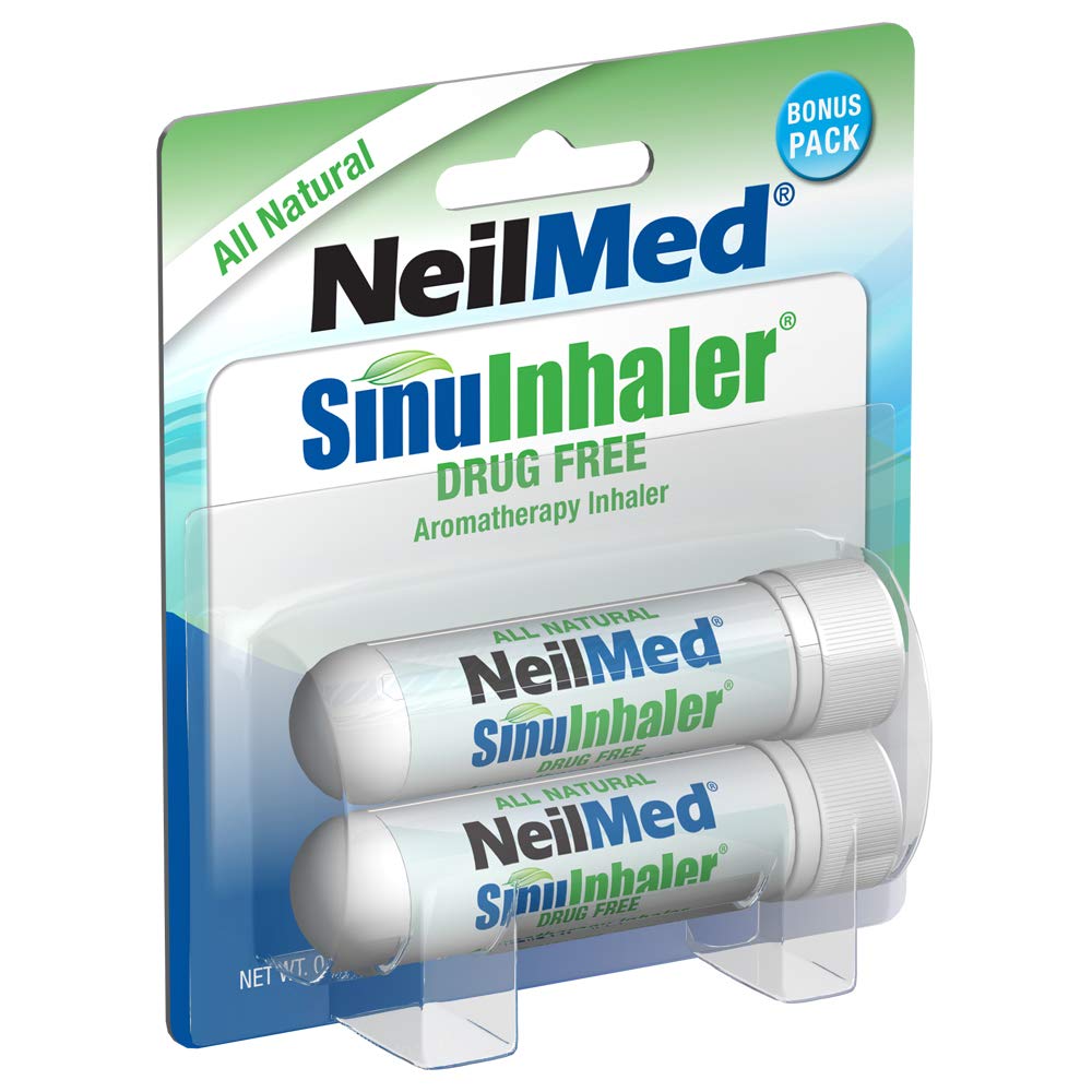 NeilMed SinuInhalator Natuurlijke Niet-Gemedicineerde Aromatherapie Inhalator (Bonus Pack) 2 Tellen (Pack of 1)