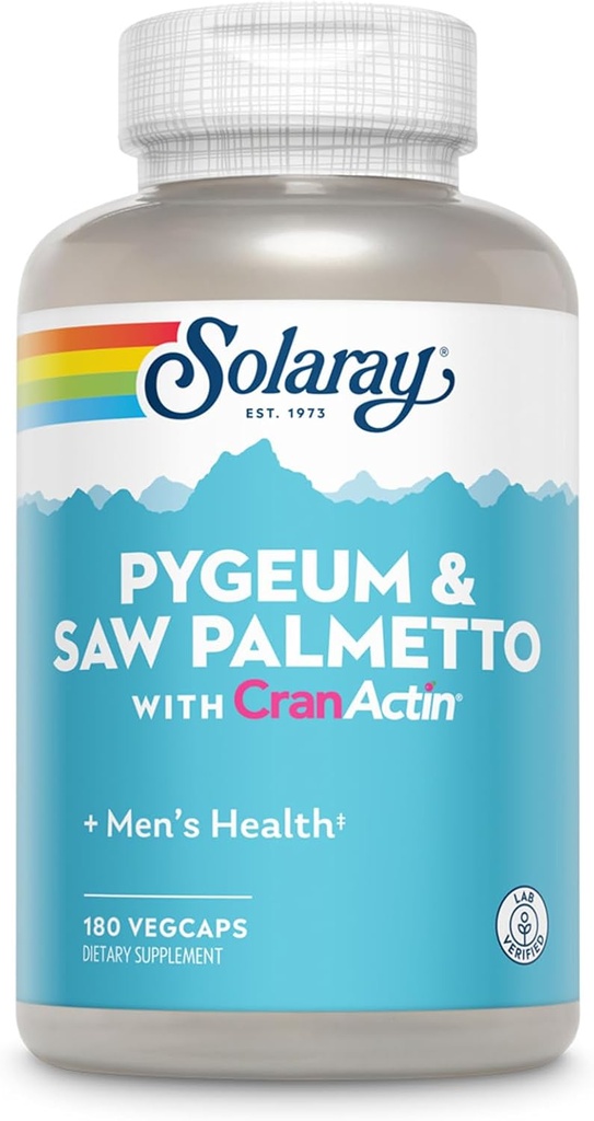 Solaray Pygeum en Saw Palmetto met Cranactin Supplement, 180 Tellen