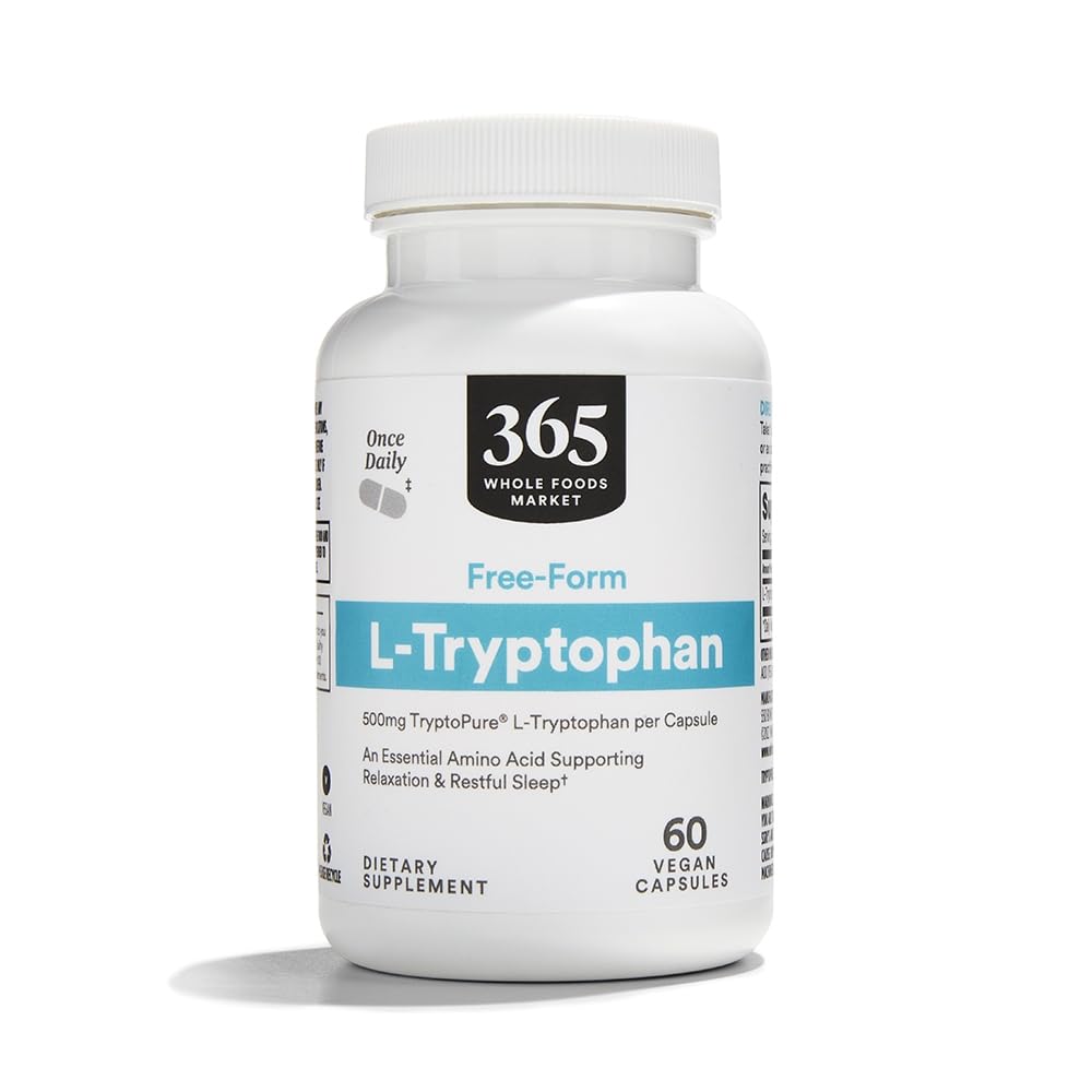365 by Whole Foods Market, Free-Form L-Tryptofan 500mg, Vegan, 60 Capsules