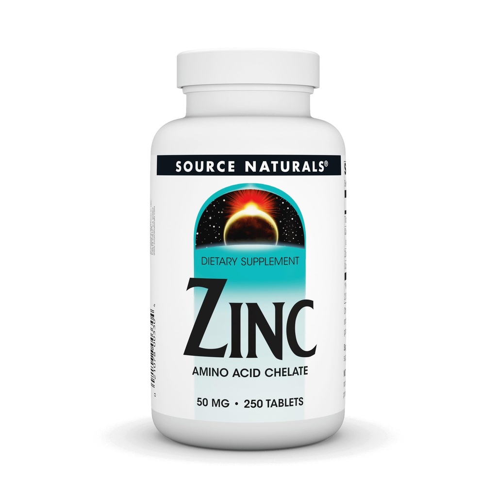 Bron Naturals Zink, Aminozuurchelaat - Dieetsupplement - 50 mg - 250 tabletten
