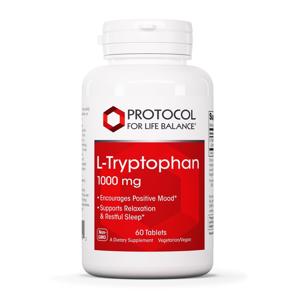 PROTOCOL VOOR LIFE BALANS L-Tryptofaan 1000mg - Slaapondersteuning bevordert ontspanning - 60 Tabs