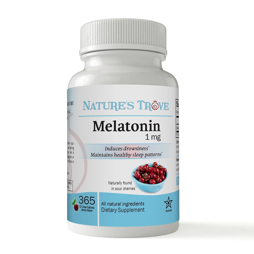 Melatonine 1mg by Nature's Trove - 365 EZ-Chew tabletten Cherry Flavor