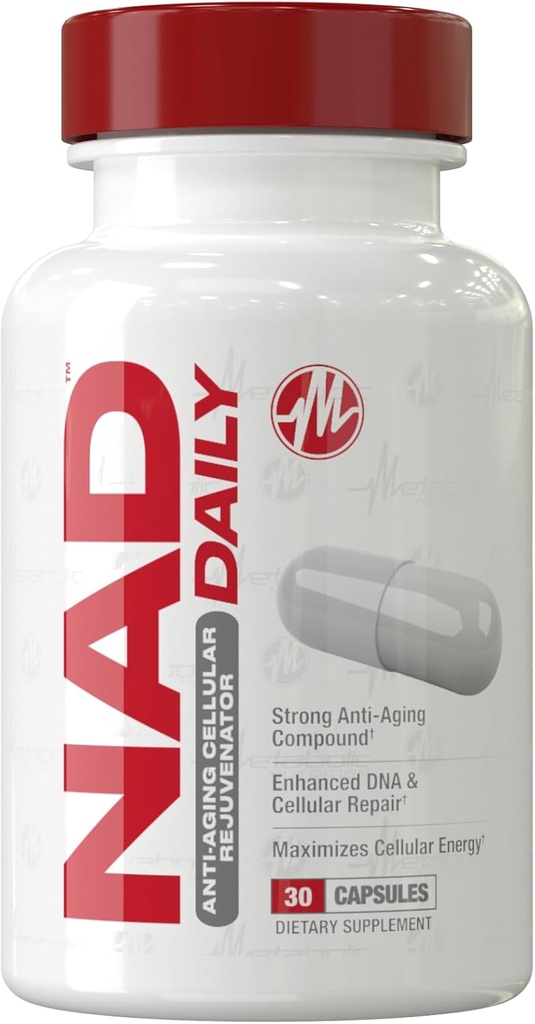 Metabole Voeding NAD Dagelijks 150mg Anti-Aging Cellular Rejuvenator, Ondersteunt Cellulaire Energie en Mitochondriale Functie, 30 Plantaardige Capsules