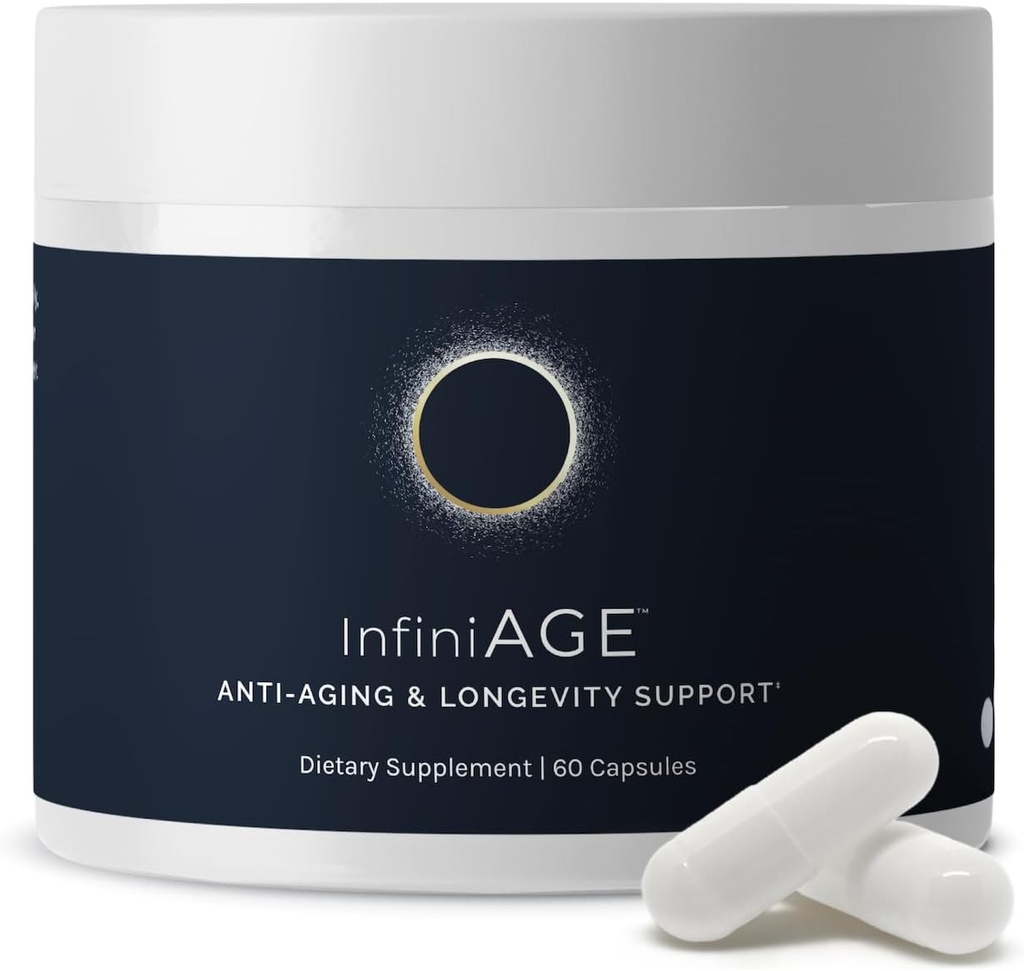 InfiniWell InfiniAge Longevity Supplements - Advanced Cellular Health Supplements with Lutein, N-Acetyl Cysteine (NAC) & Low Dose Zink - Support Nutrient Sensing & Mitochondrial Health (30 Capsules)