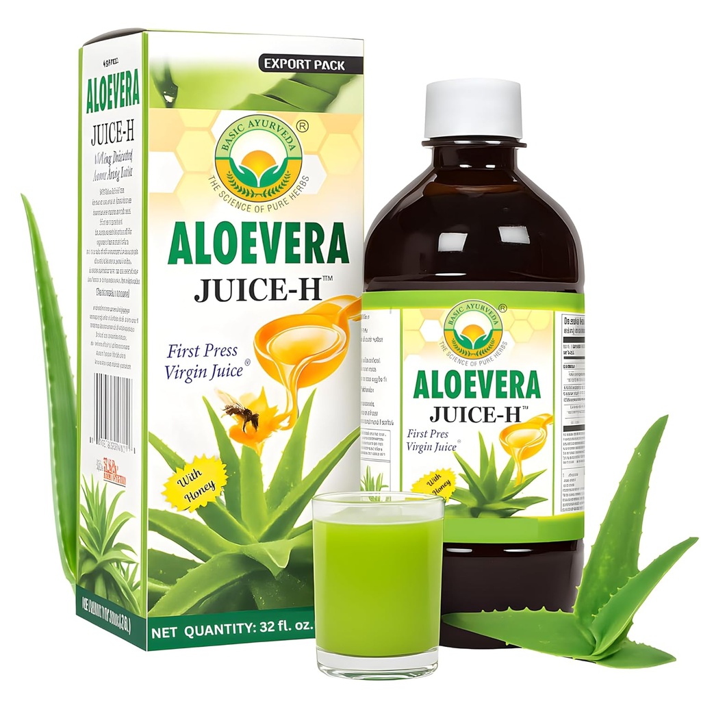 BASIC AYURVEDA Aloe Vera Juice met honing 32.46 Fl Oz (960ml) 