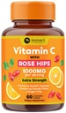 Vitamine C 1000mg Kauwbaar supplement - Extra sterkte Immuun Ondersteuning Vitamine C Dieetsupplement met Rose HIPS, Nature's VitamineC Antioxidant Ondersteuning, Natuurlijke, Veganistische, Oranje smaak - 60 tabletten