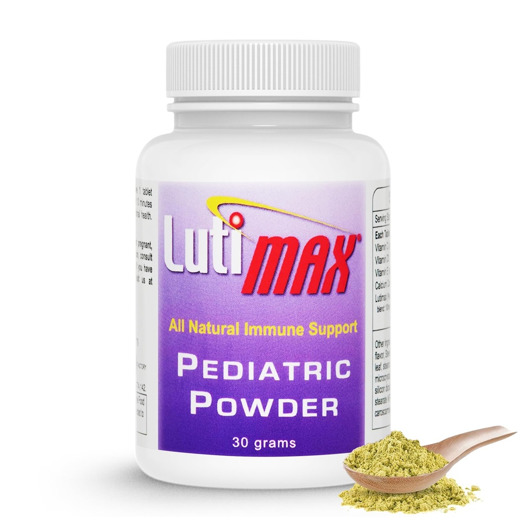 Lutimax Pediatric Powder Brain Supplement with Luteoline & Rutin for Kids - Memory, Focus, Muscle & Immune Support Brain Supplements - Nootrope Antioxidants - 200 Servings