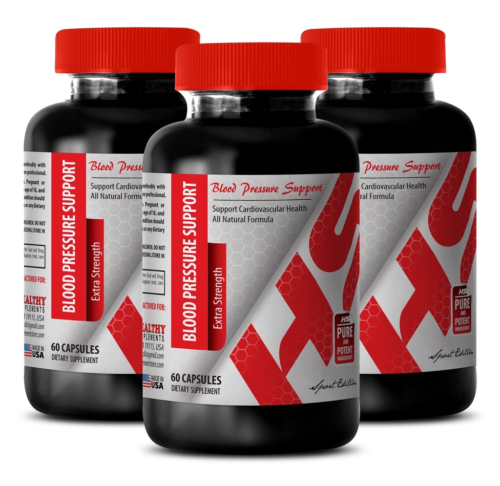 Energie Vitamine Supplement voor vrouwen - Bloeddruk Ondersteuning - Extra sterkte - Energie Boost Supplement Mannen - 3 flessen (180 Capsules)