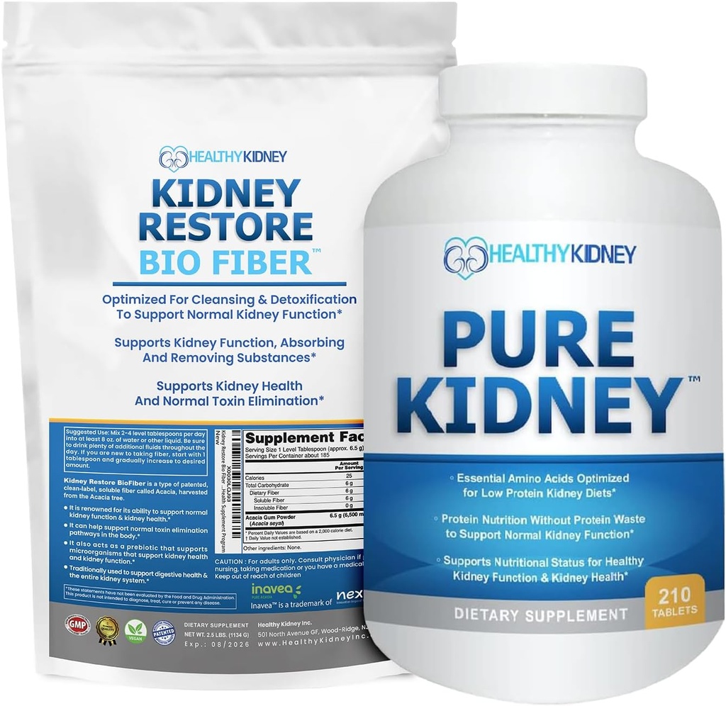 Nier Restore Bio Fiber Restoratieve Nier Ondersteuning en Nier Reiniging Een niersupplement om afval en Pure Niergezondheid Supplement essentiële Aminozuren Proteïne Pillen verwijderen