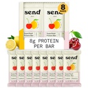 Verzend Bars Plant-Based Vegan Gezonde Proteïne Bars, Met Groenen (Citroen Cherry, 8 Bars) Alleen Echte Ingrediënten, Zero Added Sugar, Glutenvrije, Melkvrije