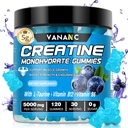 Creatine Monohydraat Gummies 5000 mg voor mannen en vrouwen, suikervrij,laag in calorieën, met L-Taurine + Vitaminen voor het verhogen van de spierkracht