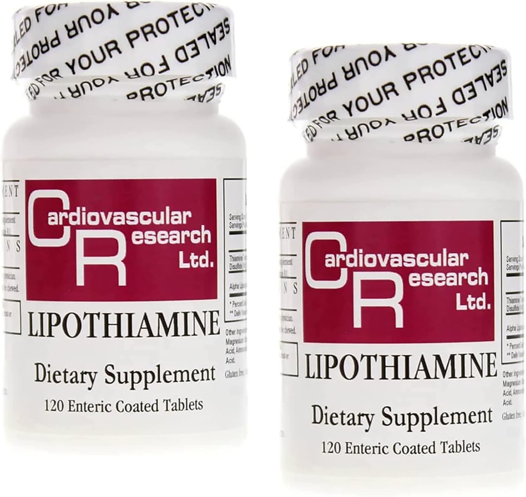 Cardiovasculaire Onderzoek Lipothiamine B1 Supplement 240 Tabletten - Vitamine B1 Nu met Alpha Lipoïnezuur - 2 X 120 Tellen