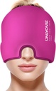 ONLYCARE Migraine Relief Cap, opgewaardeerd Odorless Migraine Ice Head Wrap, Hoofdpijn Relief Hat voor Migraine, Hot Pink