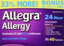 Allegra Allergie 40 tabletten (Bonus Pack - 33% Meer) 24 uur bescherming - Niet Drowsy