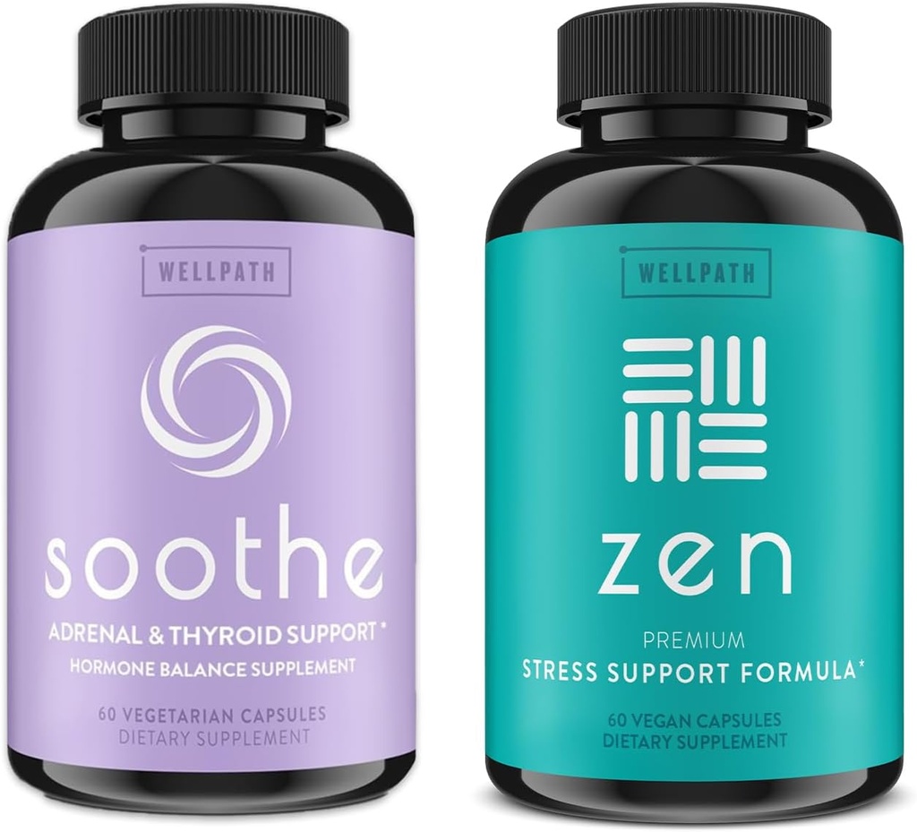 WellPath Zen Stress & Hormone Support Bundle - Herbal Stress Relief & Hormone Balance Supplementen - 60 Cts Elk
