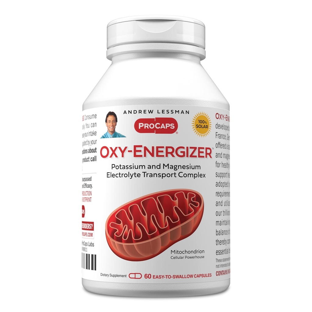 ANDREW LESSMAN Oxy-Energizer 60 Capsules - Combinatie van twee Vital Electrolyte-Minerals Kalium-Magnesium Aspartate-Citrate Complex ter ondersteuning van Optimum Cellular Energy Production. Geen additieven