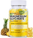 Magnesium Glycinate Gummies 1000mg, Suikervrij Magnesium Kaliumsupplementen Kauwbaar voor volwassenen met L-Threonaat voor slaap, Body Support en ontspanning,90 Mango Ananas Gummies