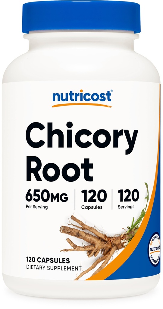 Nutricost Chicory Root 650mg per capsule - 120 op planten gebaseerde capsules, non-GMO, glutenvrij