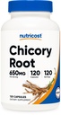 Nutricost Chicory Root 650mg per capsule - 120 op planten gebaseerde capsules, non-GMO, glutenvrij