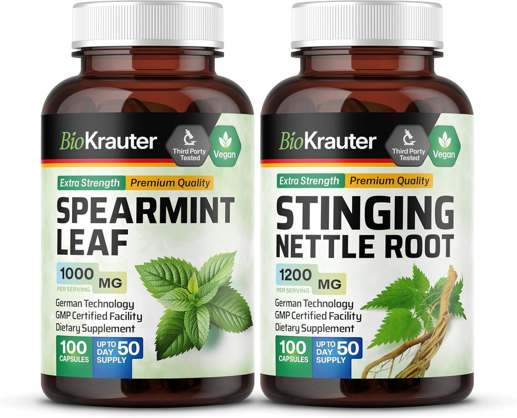 BIO KRAUTER Spearmint 100 capsules & Sting Nettle 100 capsules