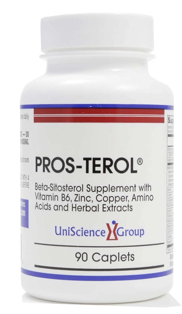Pros-TEROL, Prostate Relief met 900 mg plantaardige sterolen met pompoenzaad, Stinging Nettle Root, Ginger Root, Licorice Root Extracts 90 Caplets
