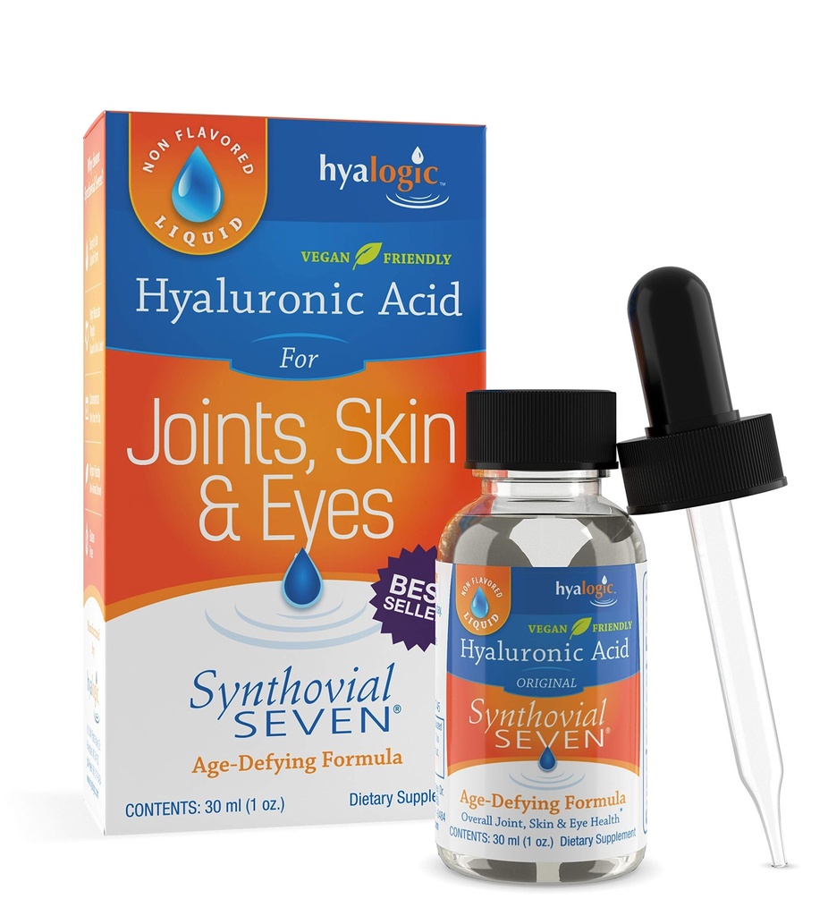 Hyalogische synthoviaal zeven Hyaluronzuur vloeibaar - HA ondersteuning - Vegan - 1 oz