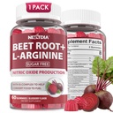Beetwortelgummy's & L-Arginine, stikstofoxidesupplementen voor mannen en vrouwen met biologische bieten, B1, B2, B3, B5, B6, Folaat, B12 voor energieboost & Circulatiesteun, suikervrij, 60 Ct