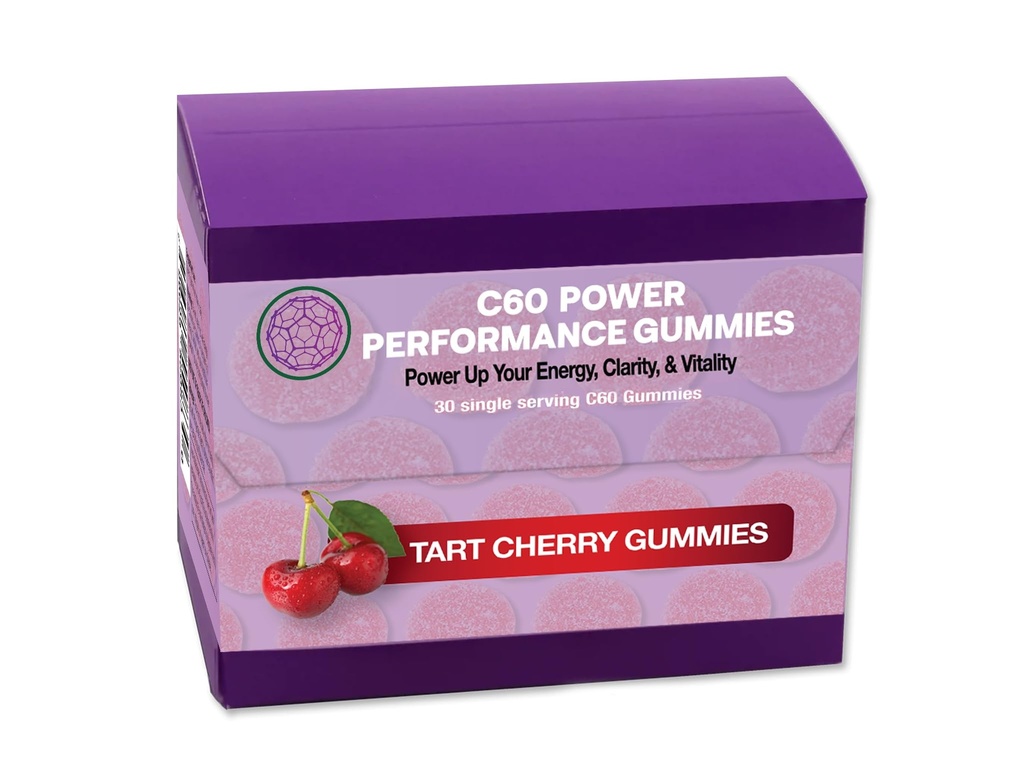 C60 Power C60 Gummies - Natural Wellness & Antioxidant Support for Men & Women, 99.99% Pure Sublimated Carbon Fullerenes, Promotes Energy, Mental Clarity, & Stamina - 30 Count